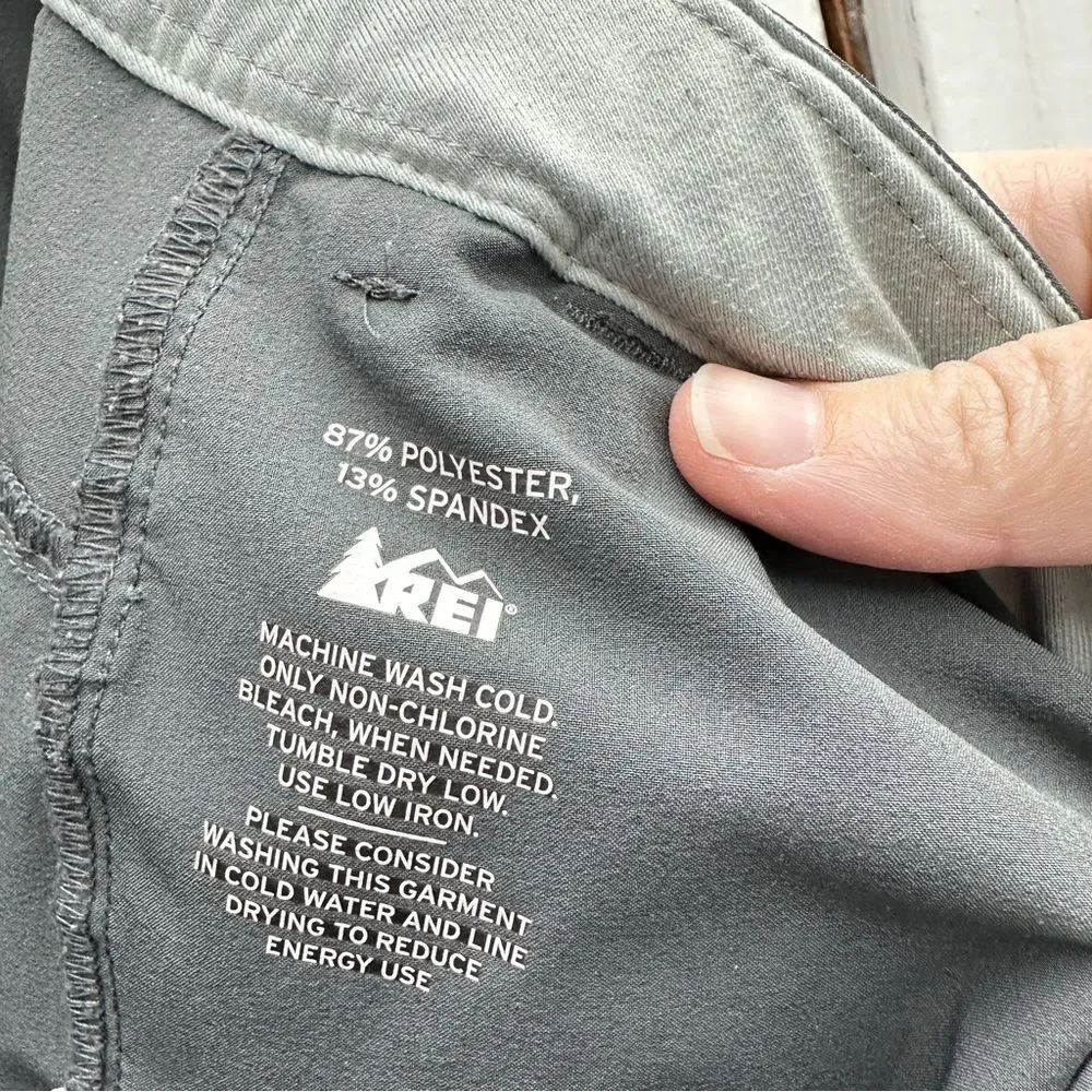 REI Hiking outdoor adventure pants women's 16. adjustable waist lightweight gray